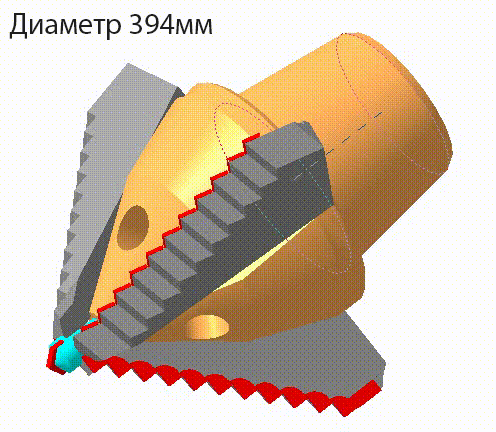Долото 3 лопастное д151-394